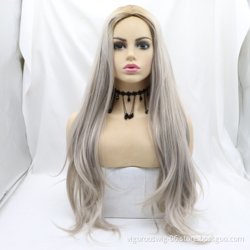 Vigorous high quality cheap fiber hair wig non Lace front synthetic wigs piece heat resistant for black women bulk